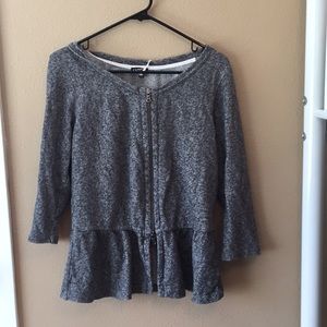 Gray peplum Cardigan